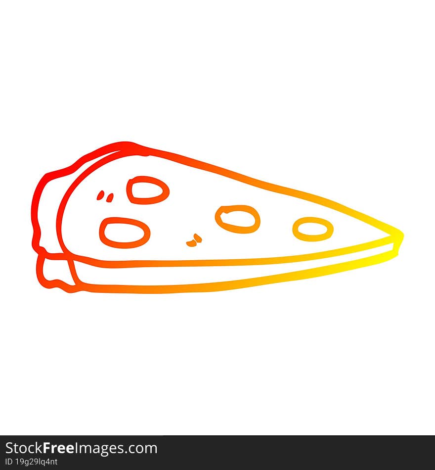 warm gradient line drawing cartoon pizza