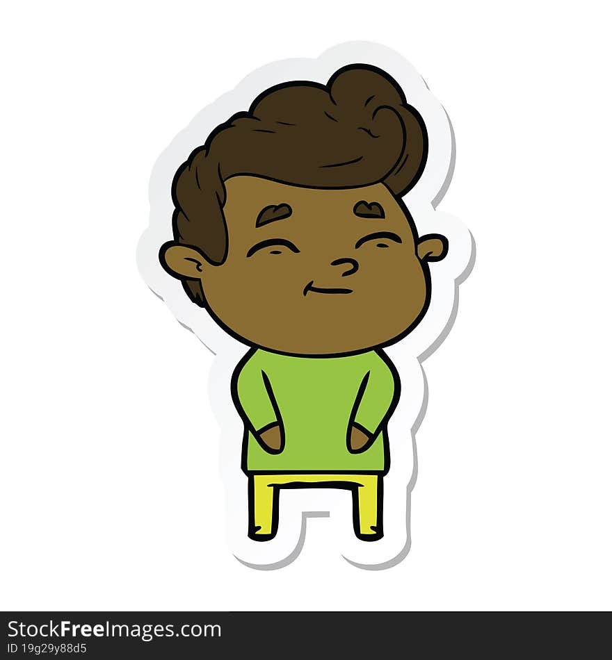 sticker of a happy cartoon man