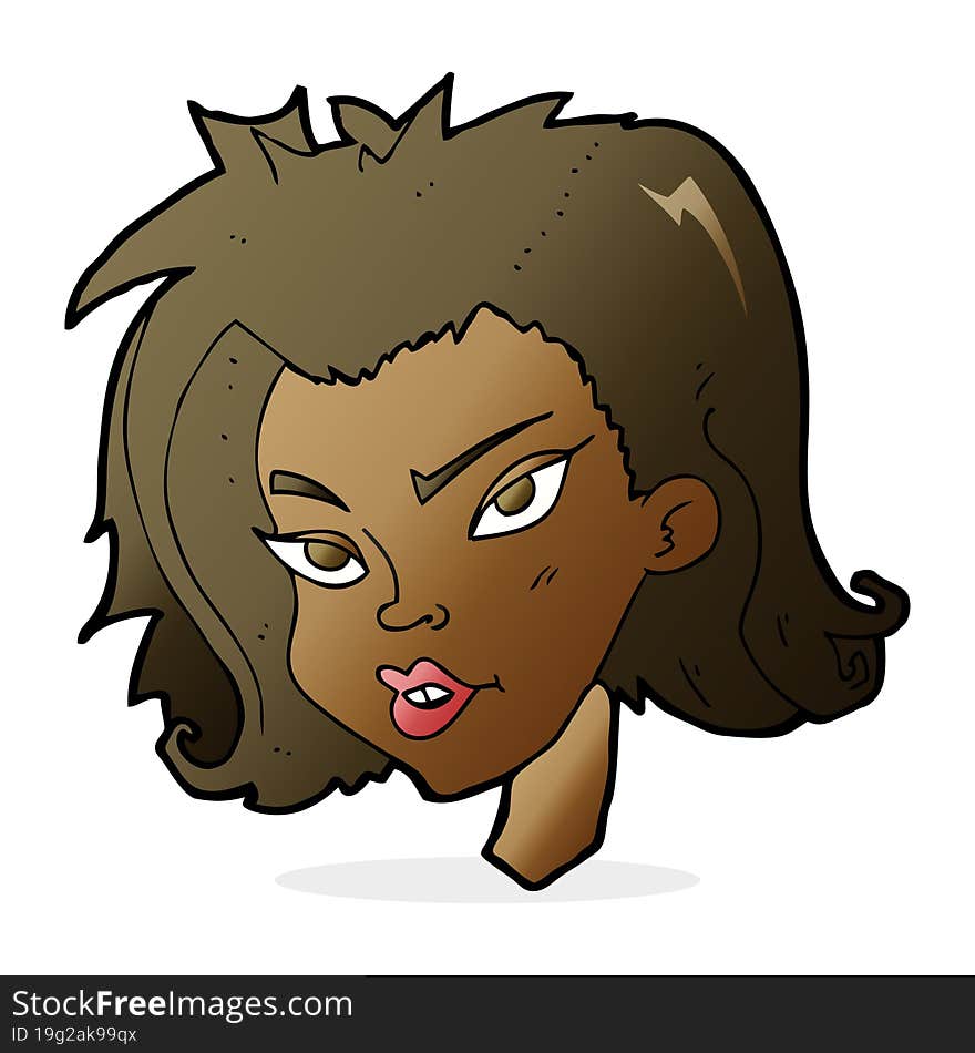 cartoon female face