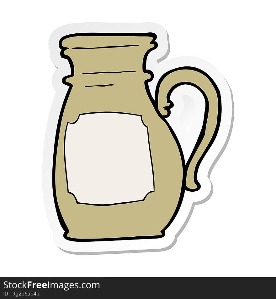 sticker of a cartoon jug