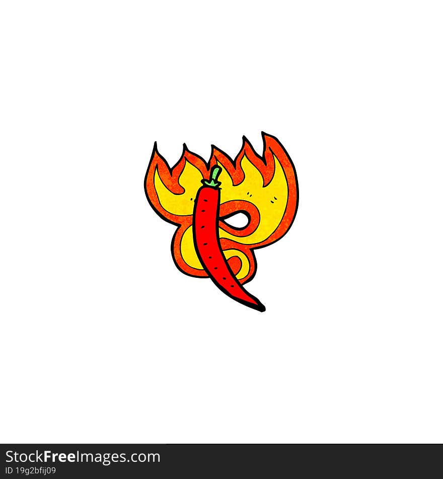 flaming chili cartoon