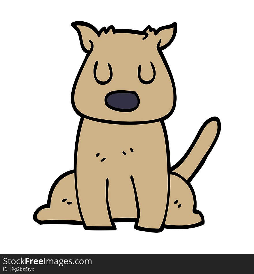 cartoon doodle calm dog