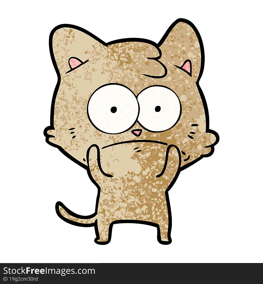 cartoon nervous cat. cartoon nervous cat