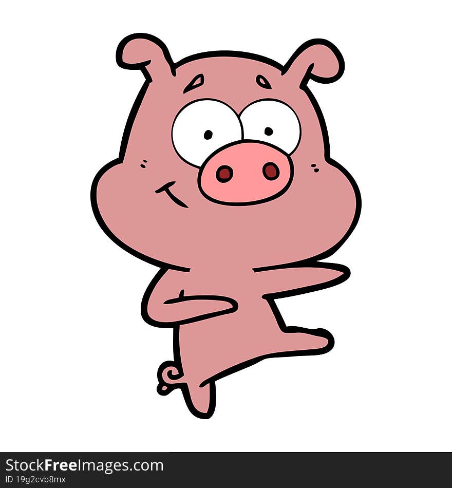 cartoon pig pointing. cartoon pig pointing