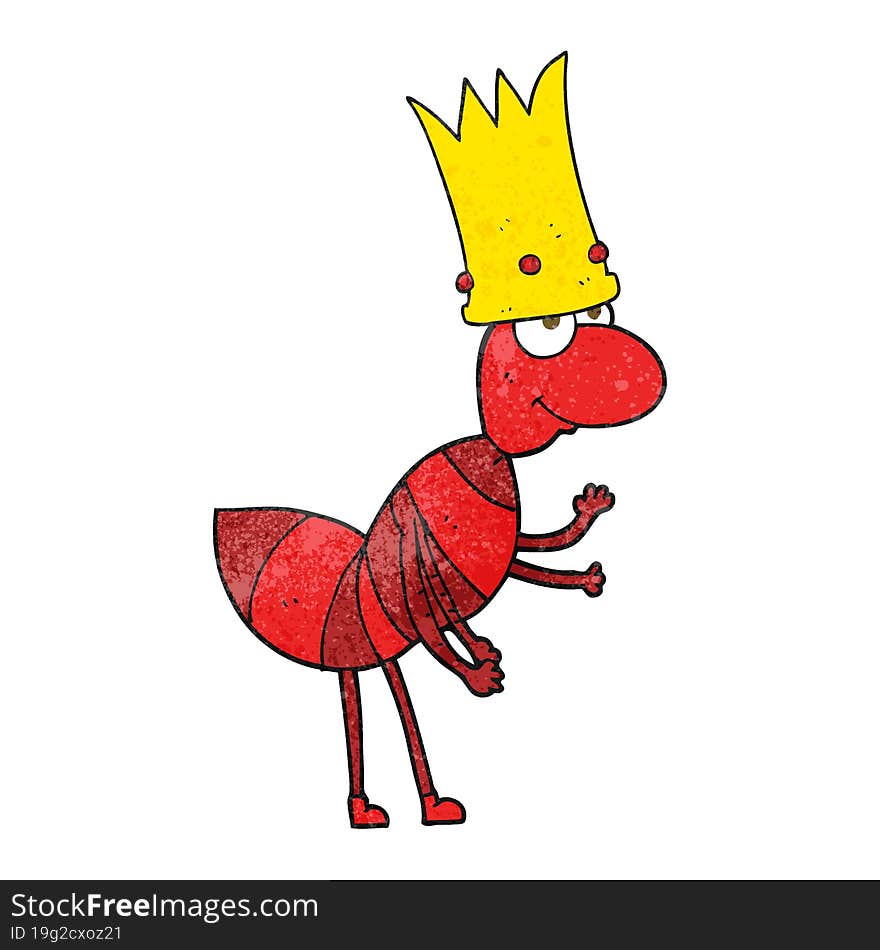 textured cartoon ant queen