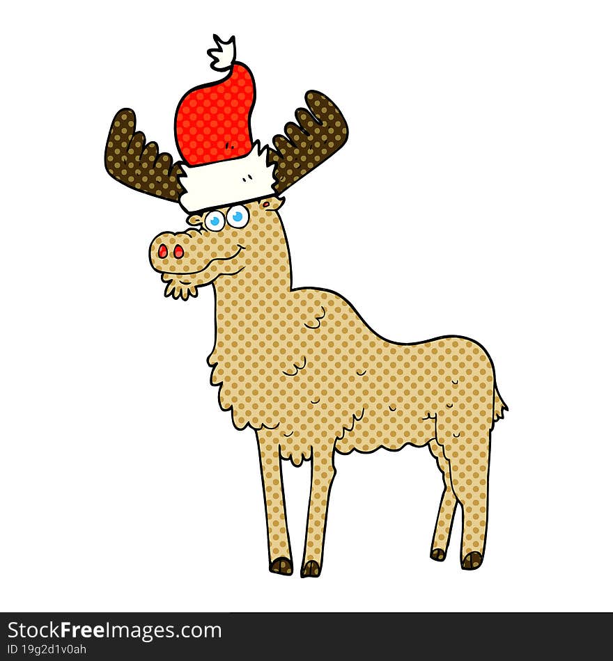 Cartoon Christmas Moose