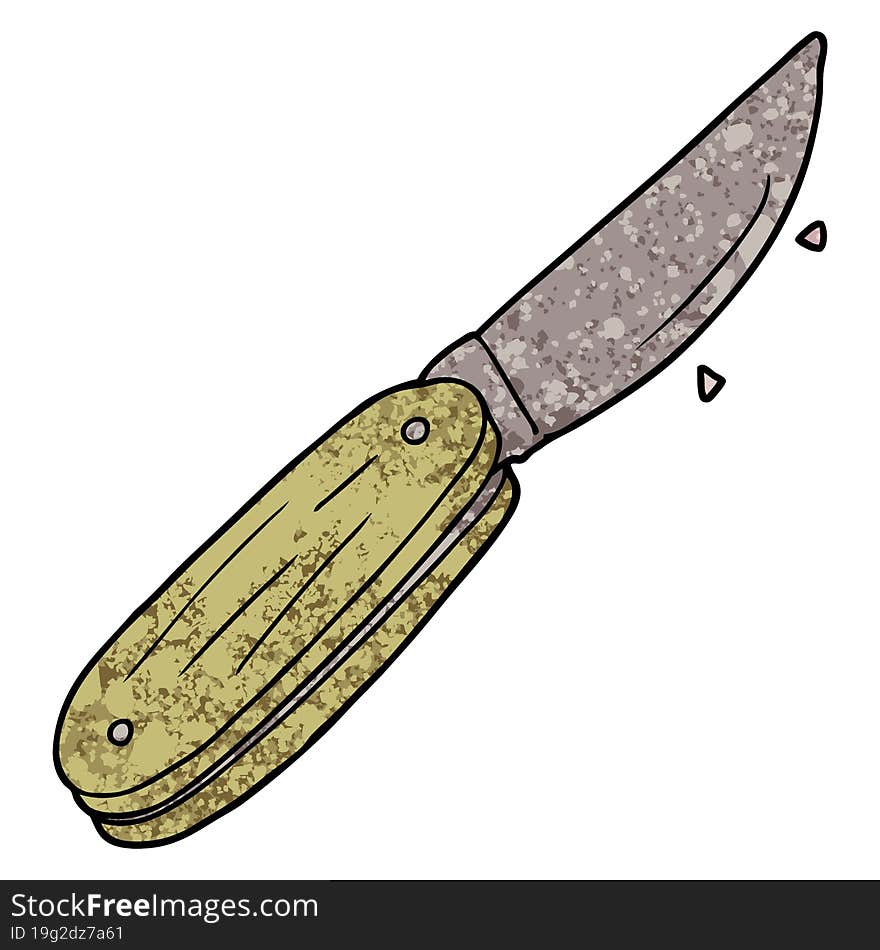 cartoon folding knife. cartoon folding knife