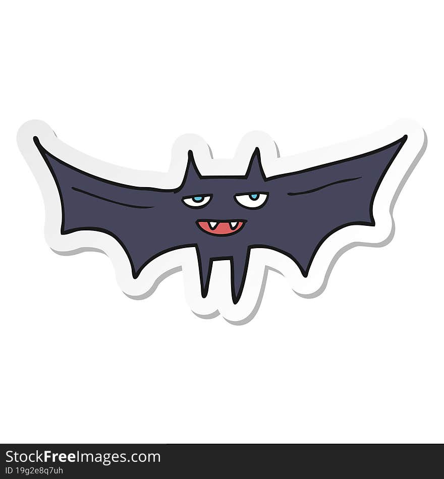 sticker of a cartoon halloween bat