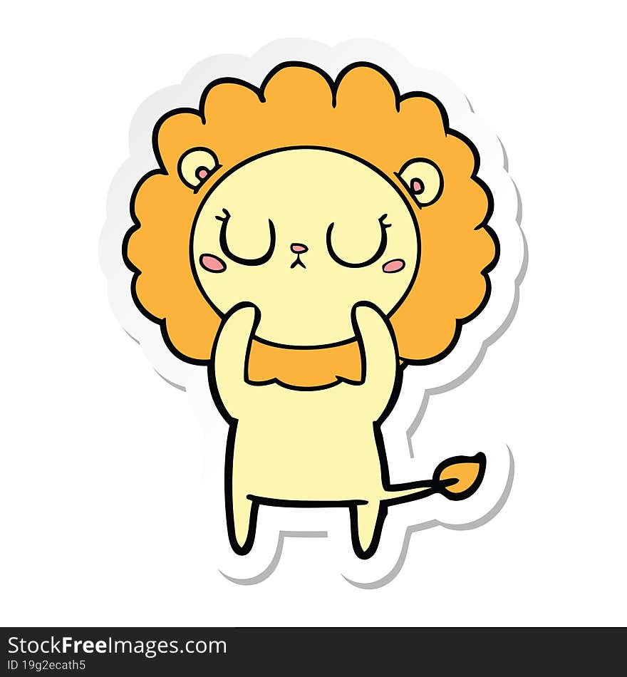 Sticker Of A Cartoon Lion