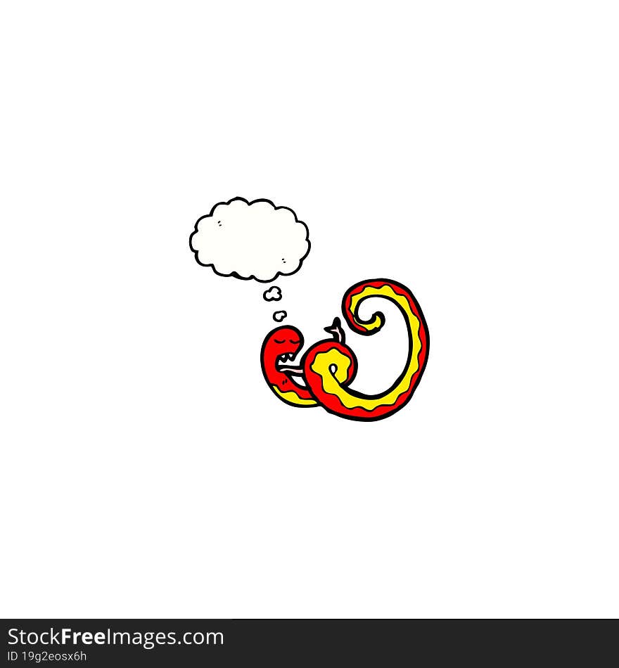 Snake With Thought Bubble Cartoon