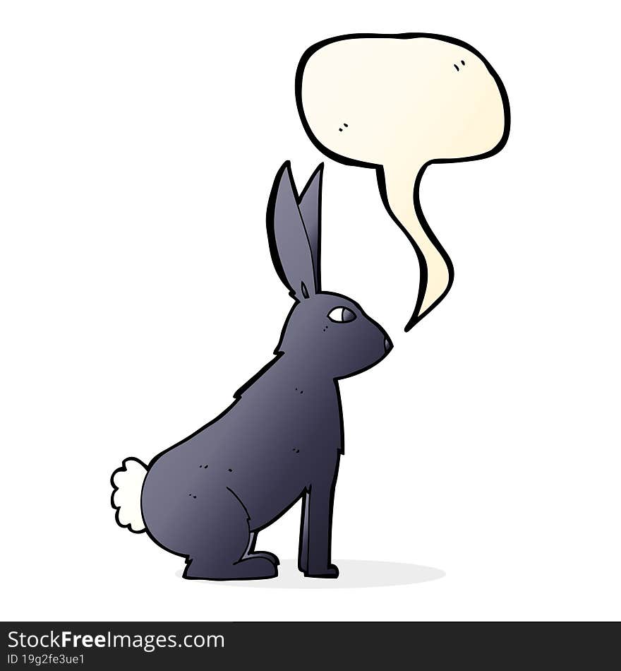 cartoon rabbit with speech bubble