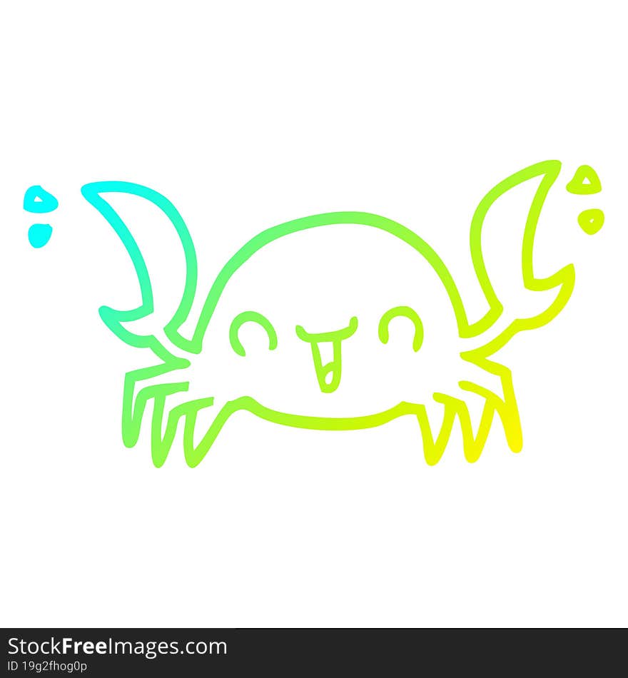 cold gradient line drawing cartoon crab