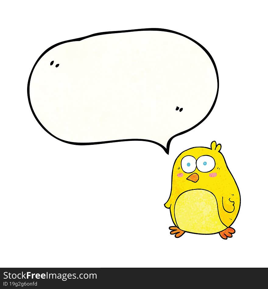 Speech Bubble Textured Cartoon Bird