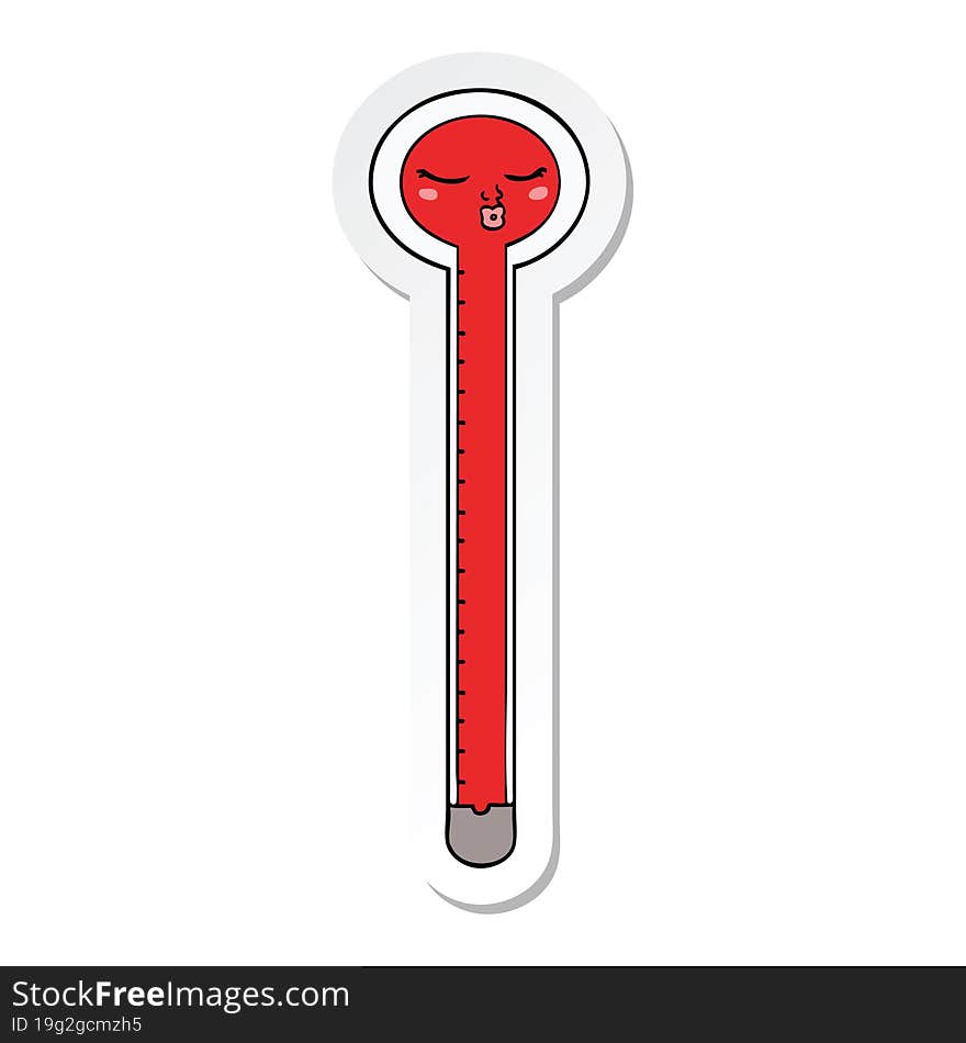 Sticker Of A Cartoon Thermometer