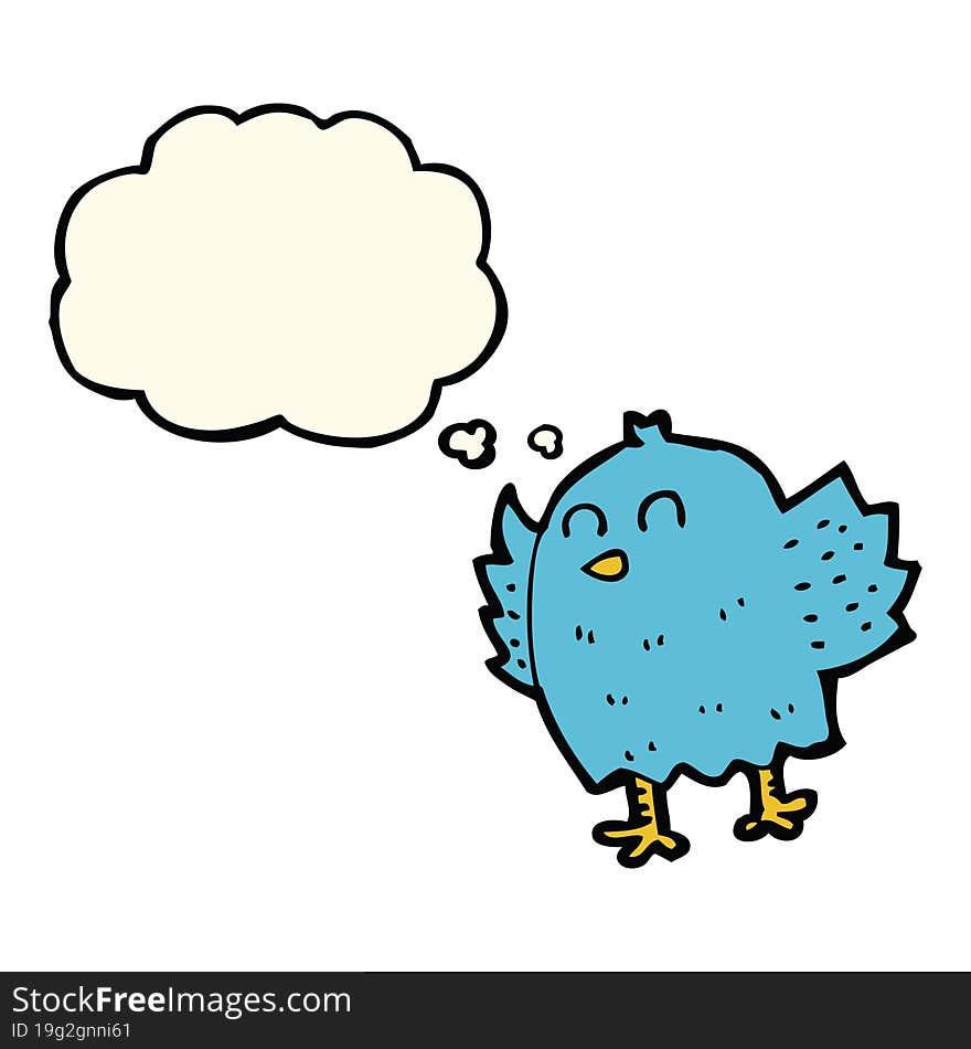 cartoon bird with thought bubble