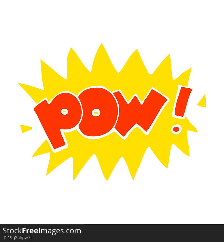 flat color illustration of a cartoon pow symbol