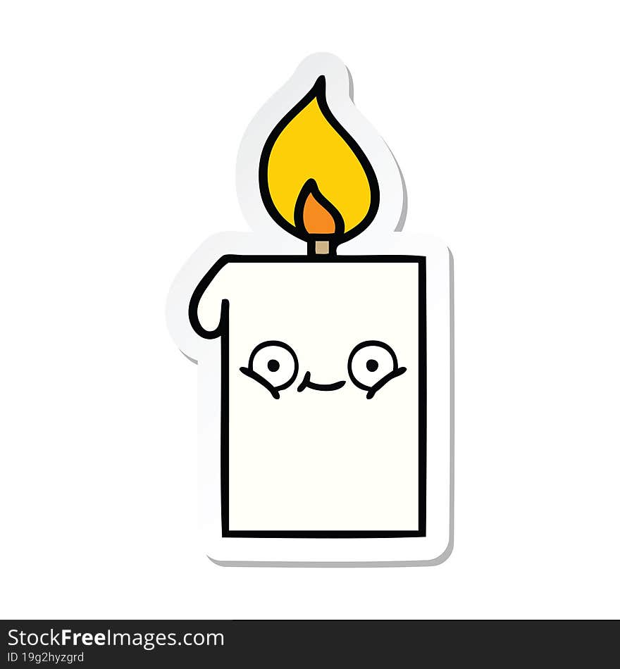 sticker of a cute cartoon lit candle