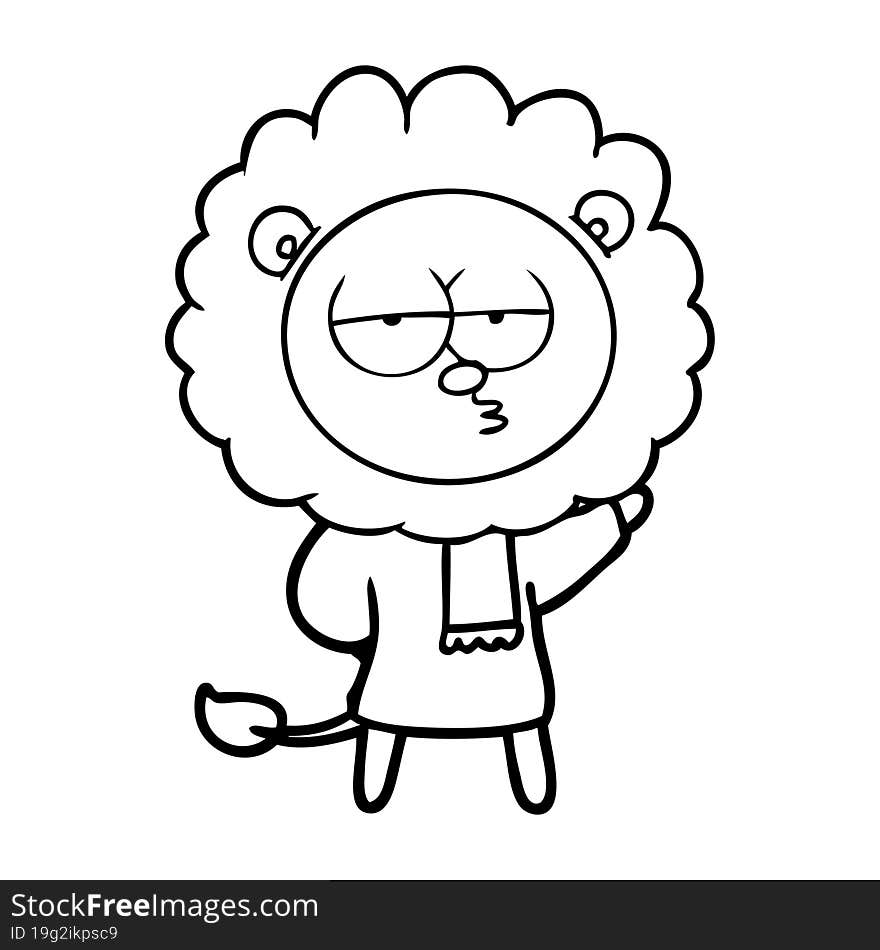 cartoon bored lion. cartoon bored lion