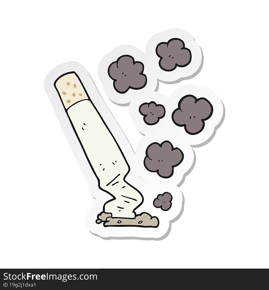 sticker of a cartoon cigarette