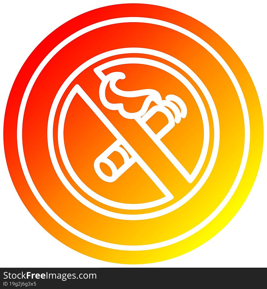 no smoking circular in hot gradient spectrum