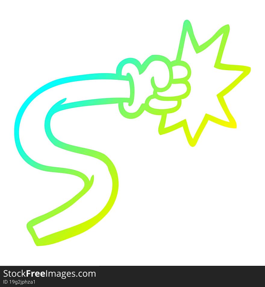 cold gradient line drawing of a cartoon hand gesture