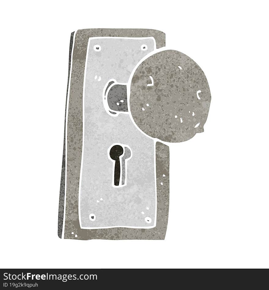 cartoon old door knob