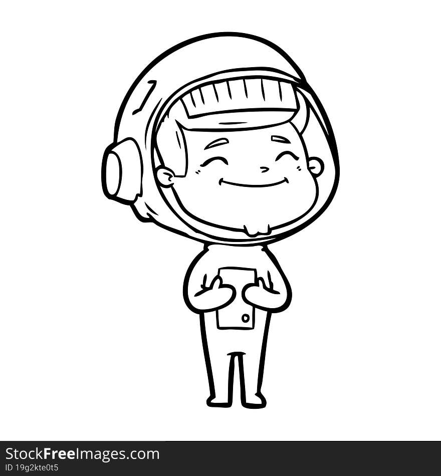 happy cartoon astronaut. happy cartoon astronaut