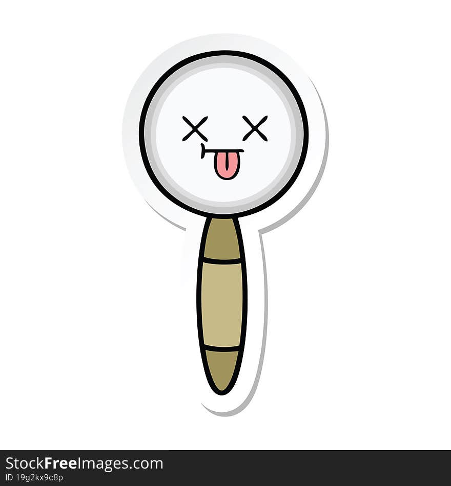 Sticker Of A Cute Cartoon Magnifying Glass