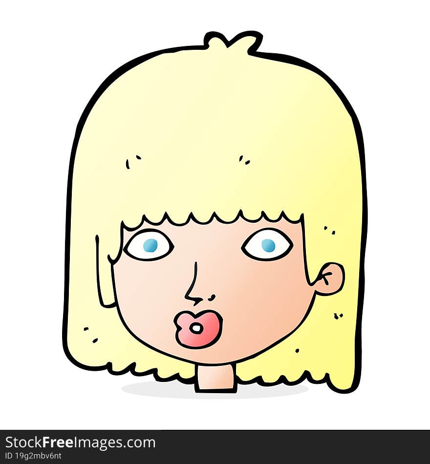 cartoon surprised woman