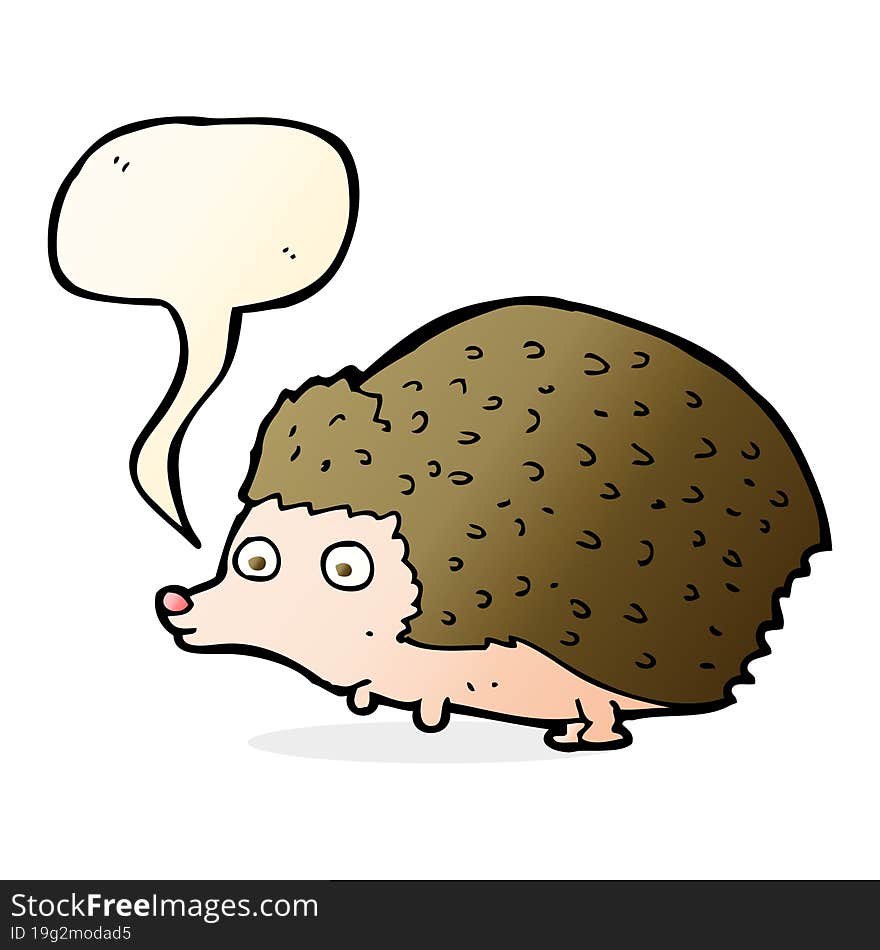 Cartoon Hedgehog With Speech Bubble