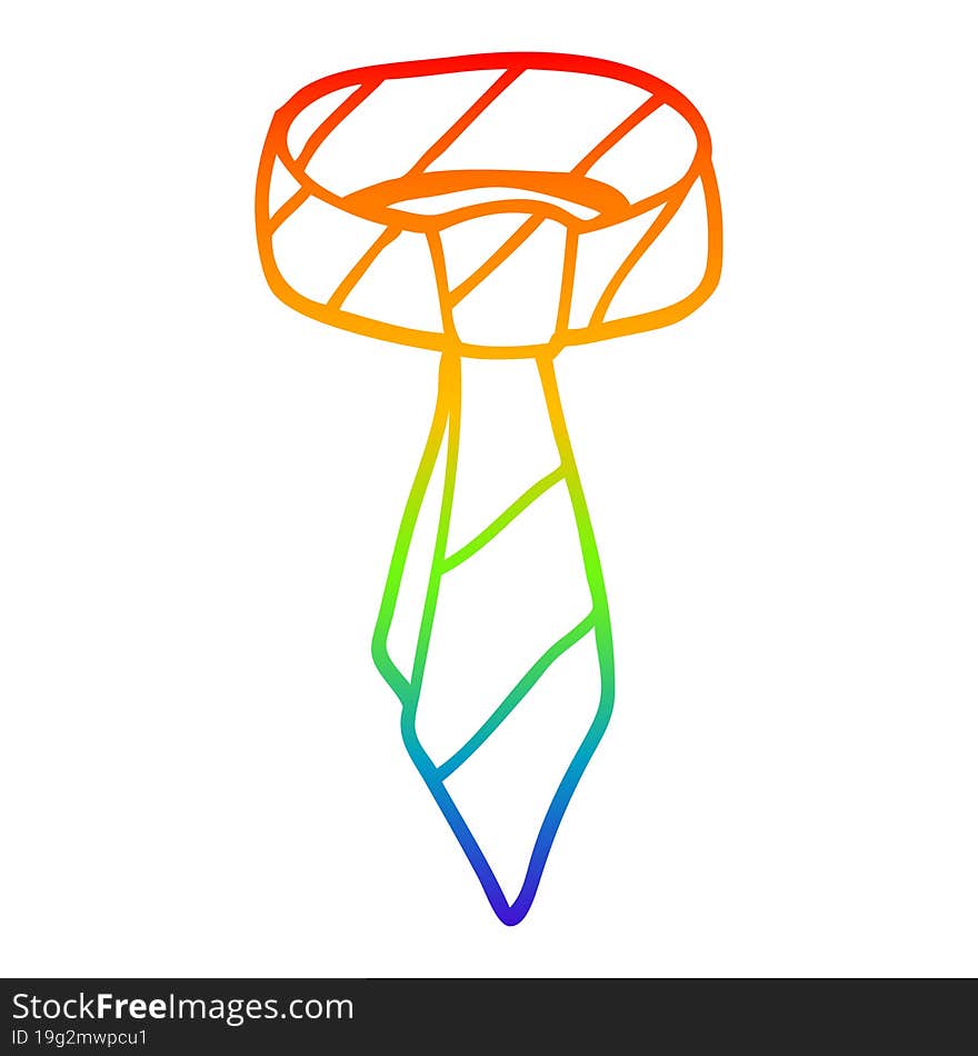 rainbow gradient line drawing cartoon tie