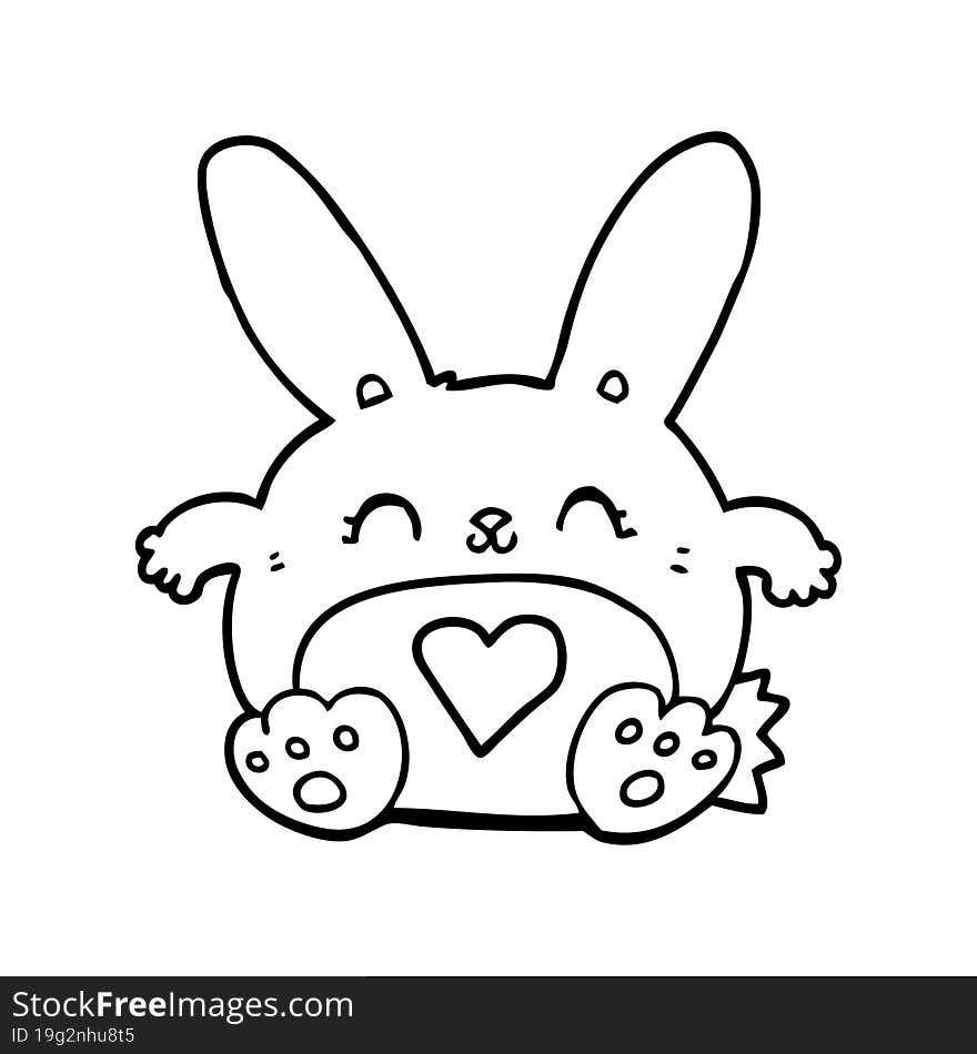 cute cartoon rabbit with love heart