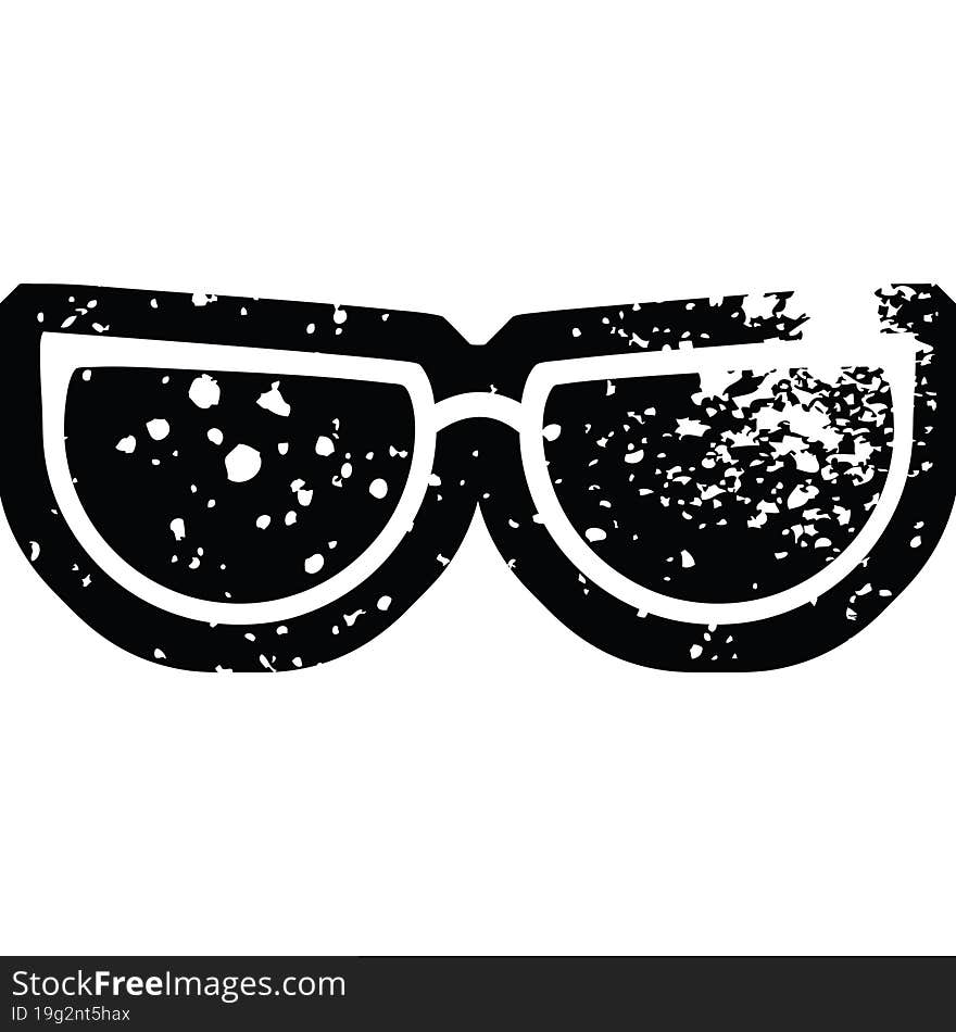 Distressed effect spectacles graphic vector illustration Icon. Distressed effect spectacles graphic vector illustration Icon