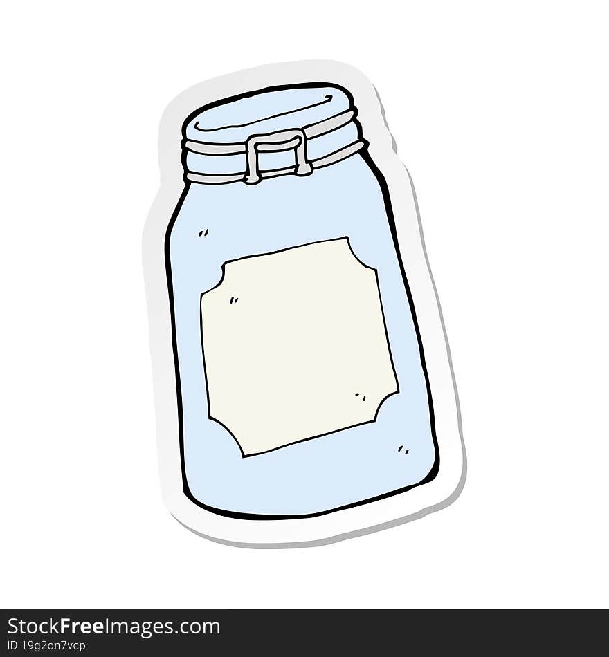 Sticker Of A Cartoon Jar