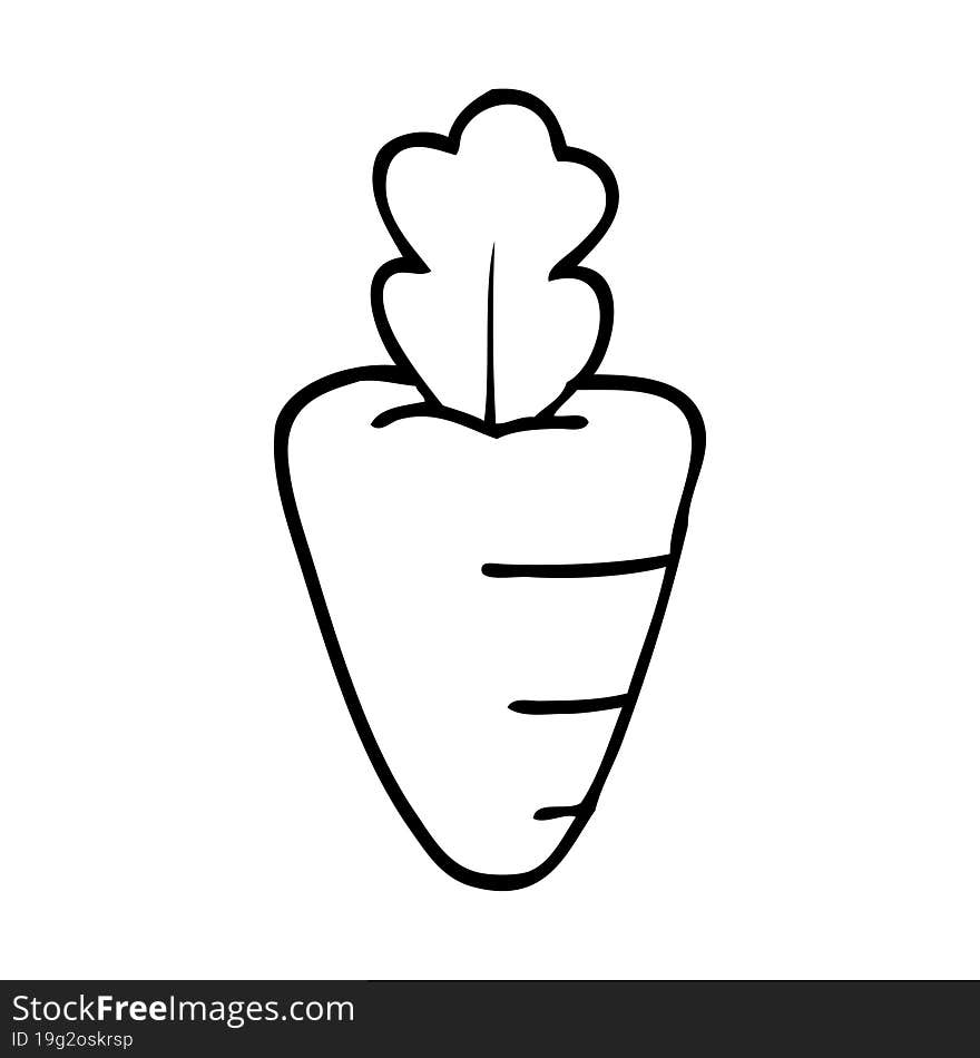 line drawing cartoon carrot