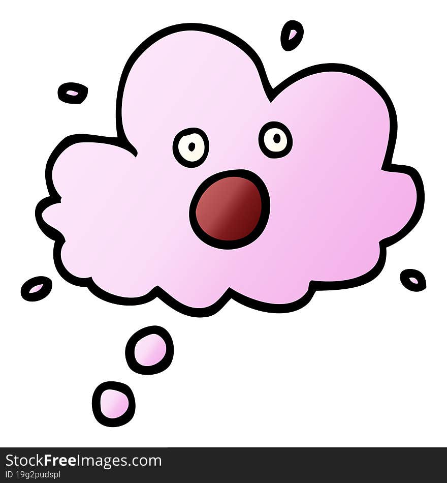 vector gradient illustration cartoon screaming thought cloud