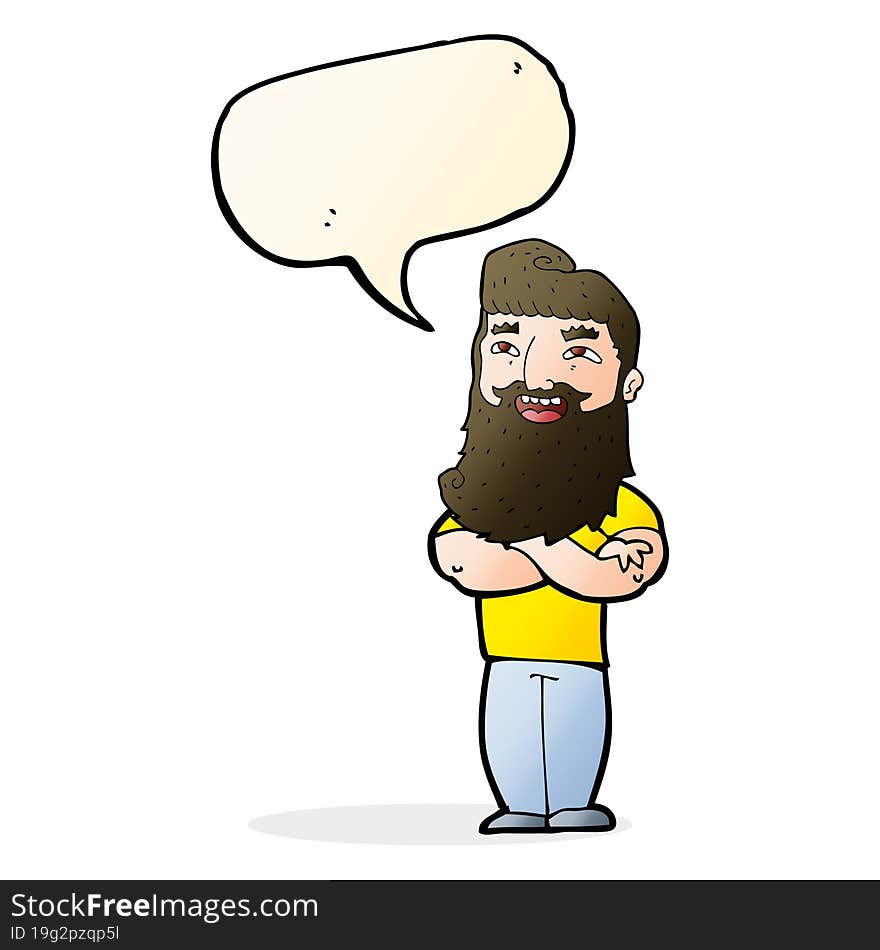 cartoon proud man with speech bubble