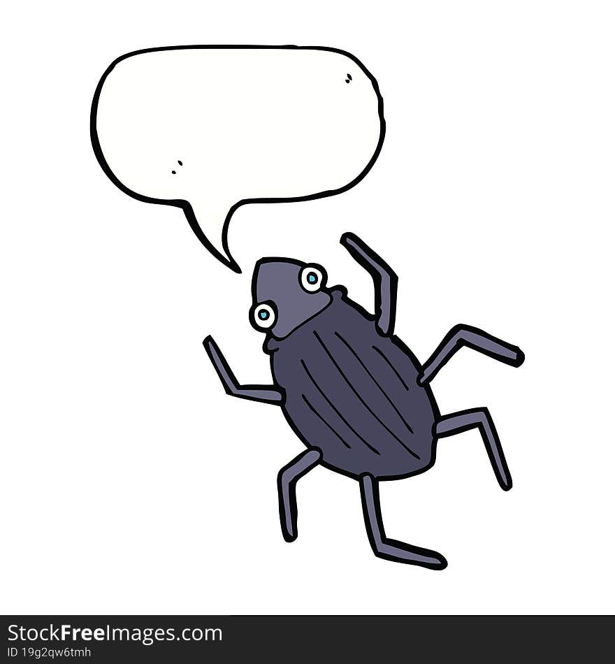 Cartoon Bug With Speech Bubble