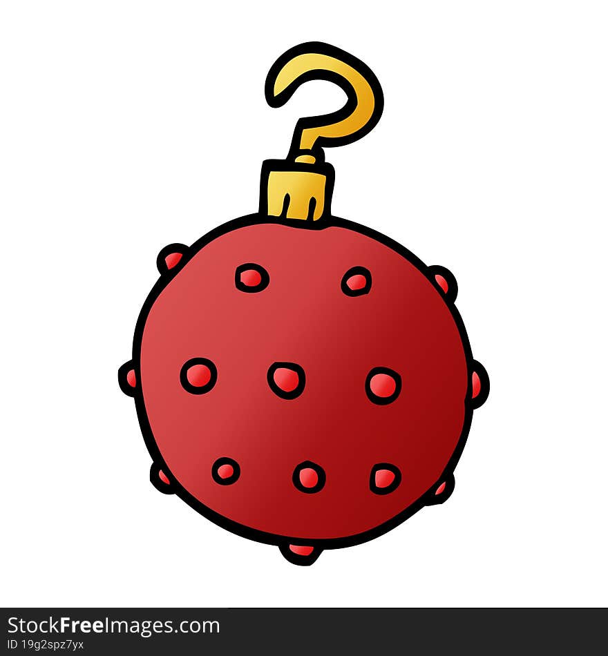 cartoon doodle red bauble