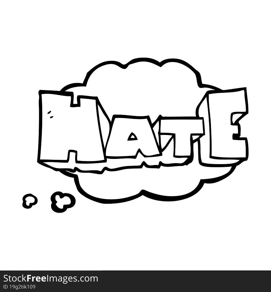 Thought Bubble Cartoon Word Hate