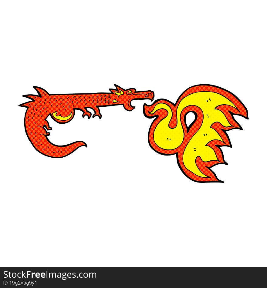 cartoon fire breathing dragon