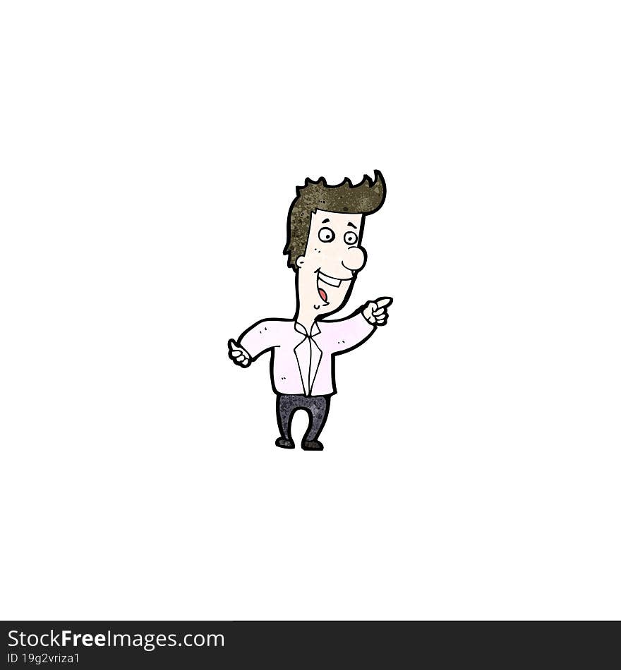 cartoon man pointing