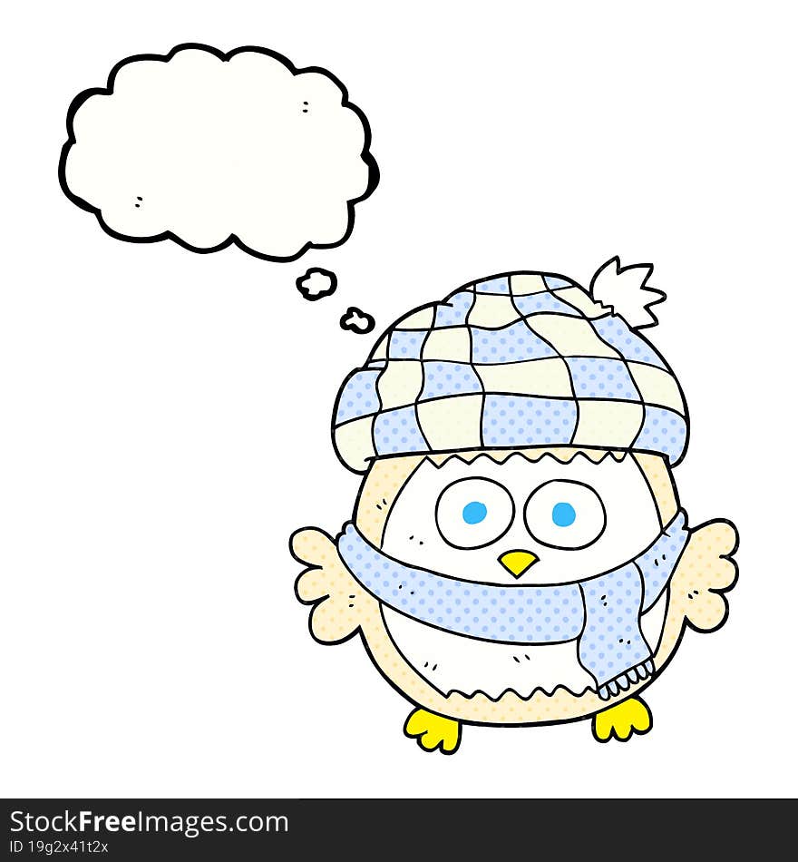 Thought Bubble Cartoon Cute Little Owl