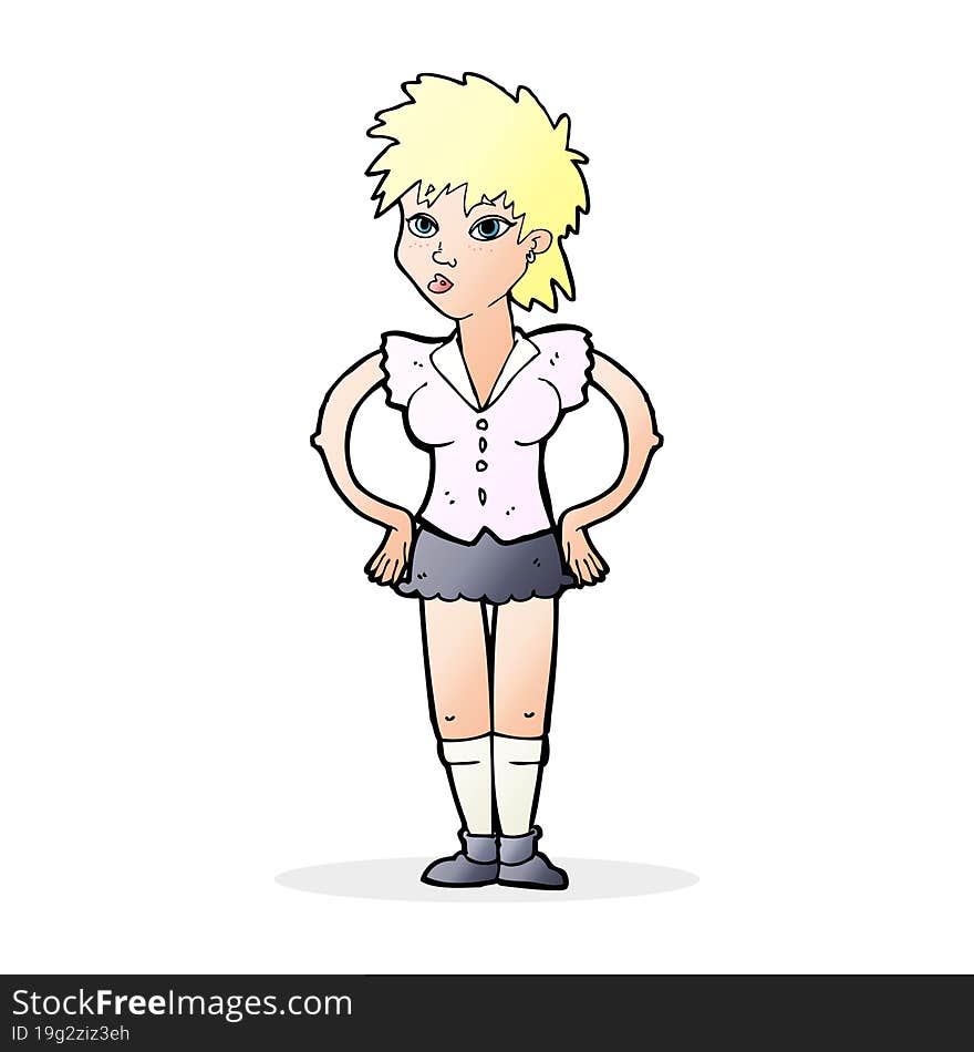 Cartoon Woman With Hands On Hips