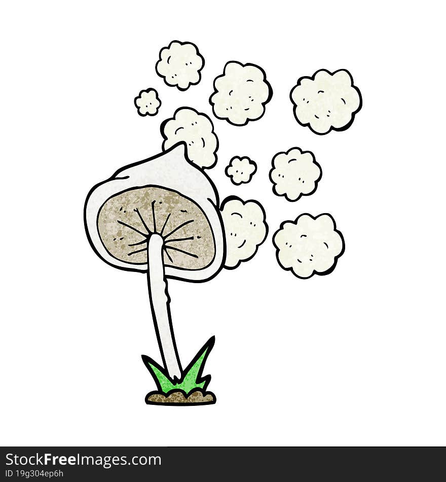 textured cartoon mushroom