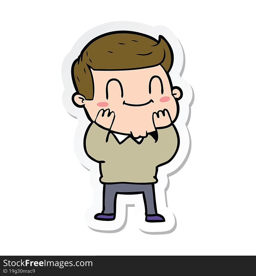 sticker of a cartoon friendly man