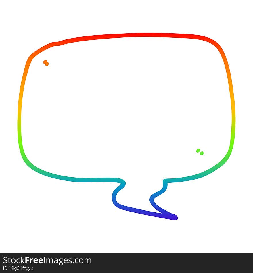 rainbow gradient line drawing cartoon speech bubble