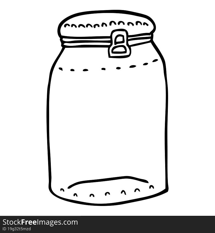 Line Drawing Cartoon Glass Jar