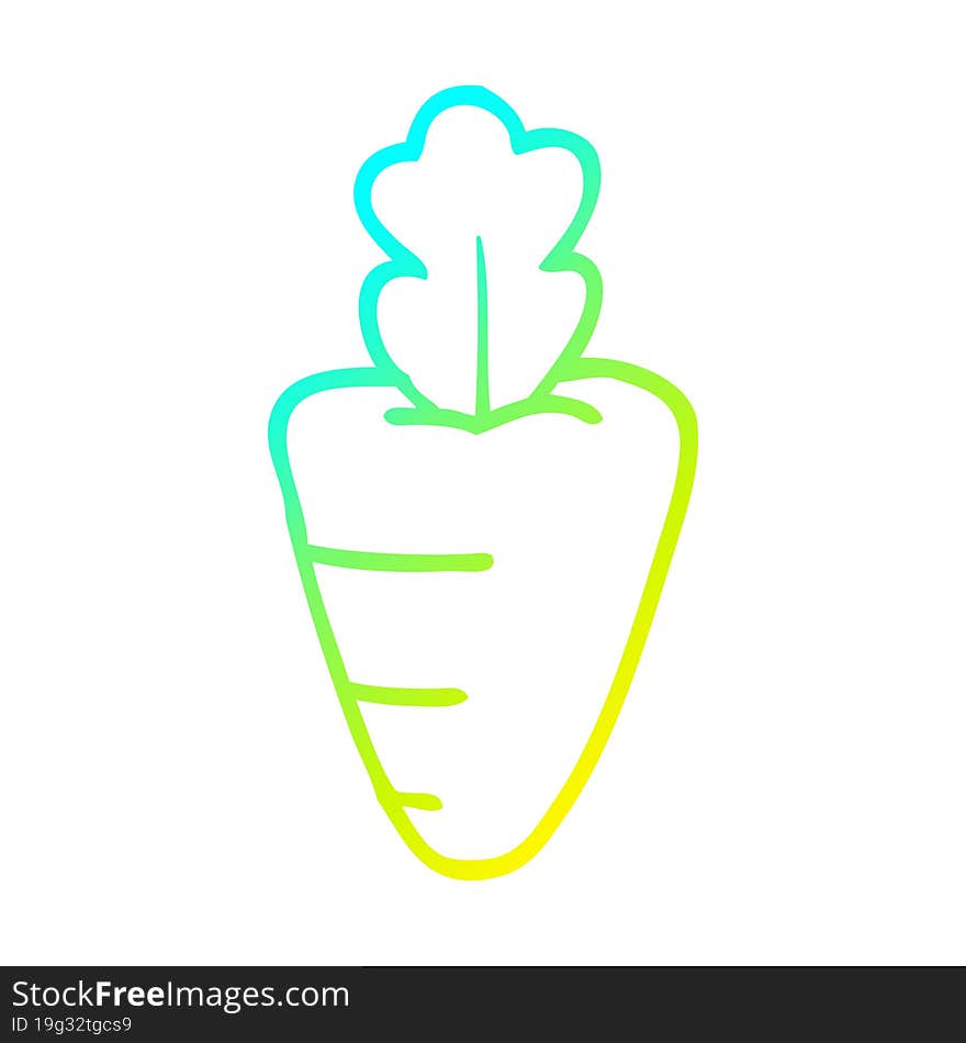 cold gradient line drawing cartoon healthy carrot