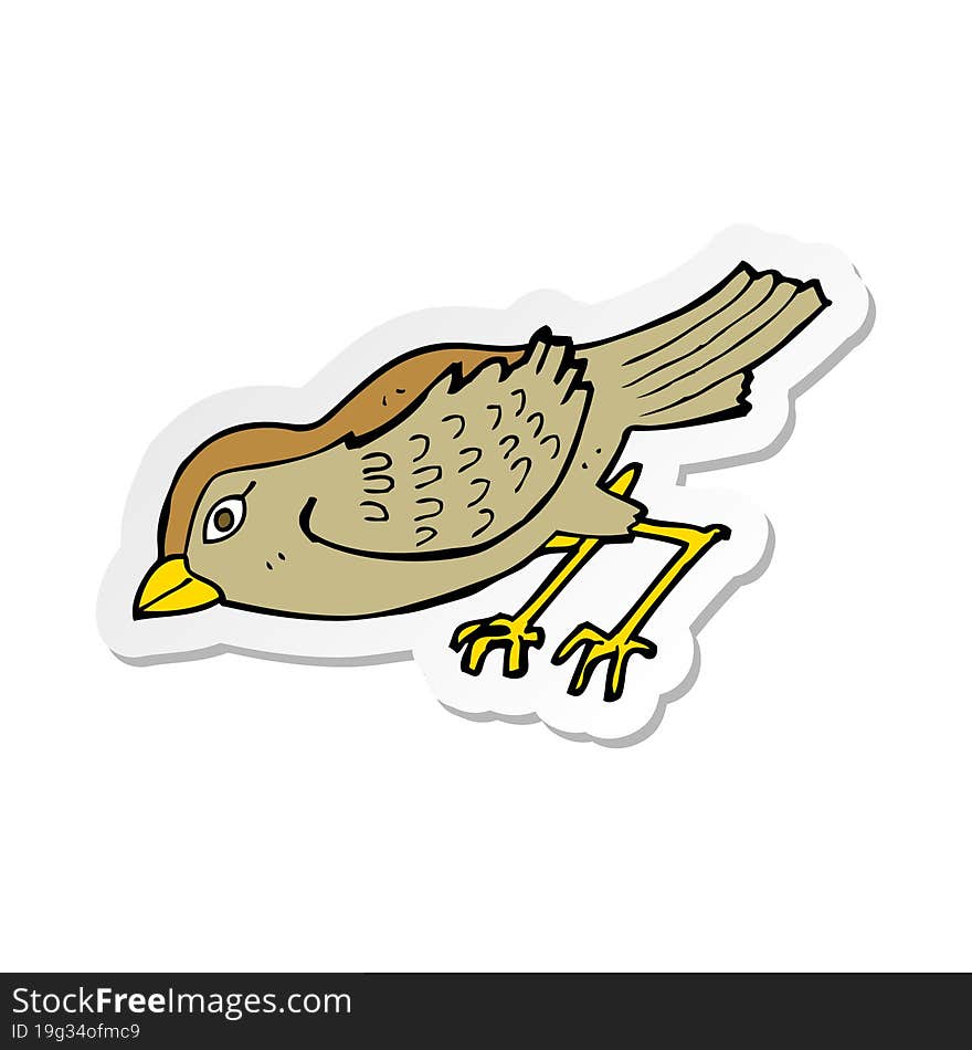 sticker of a cartoon garden bird